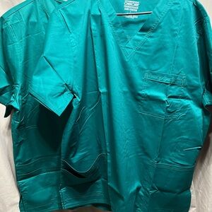 2 Unisex Cherokee Hunter green Scrub tops